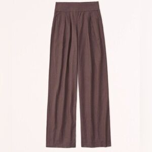 Abercrombie & Fitch Linen Blend Ultra Wide Leg Pants